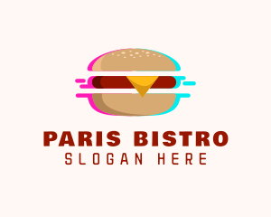 Hamburger Cyber Glitch logo design