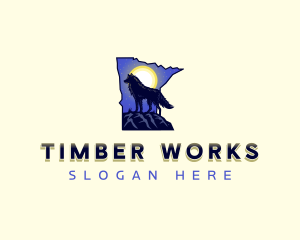 Minnesota Timber Wolf logo design