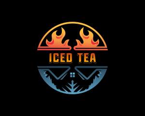 Fire Ice HVAC logo design