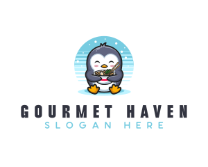 Penguin Ramen Noodles logo design