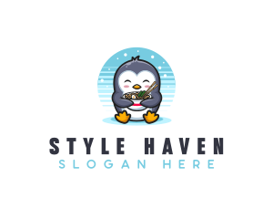 Penguin Ramen Noodles logo design