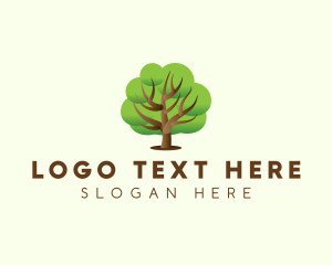 Forest - Eco Oak Tree Environmental logo design