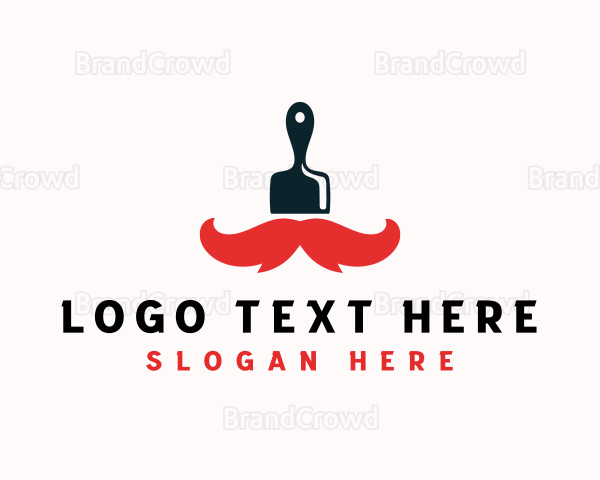 Paint Brush Mustache Logo