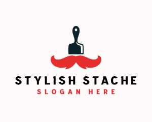 Paint Brush Mustache logo design