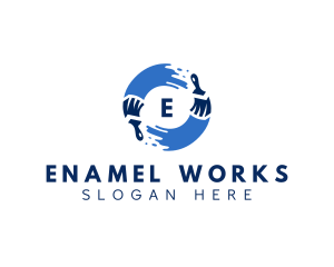 Enamel - Paint Brush Renovation logo design