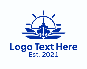 Sea Transport - Compass Ferry Ship logo design