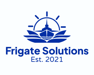 Frigate - Compass Ferry Ship logo design