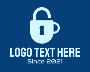 Secure - Keyhole Padlock Cup logo design
