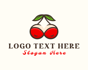 Sexy - Fruit Cherry Breasts logo design