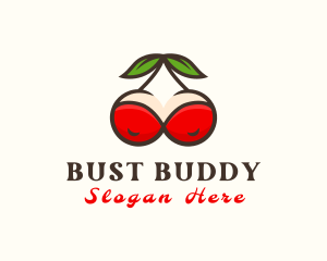 Bust - Fruit Cherry Breasts logo design