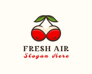 Fruit Cherry Breasts logo design