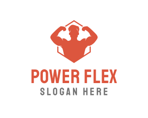 Muscles - Strong Muscle Man logo design