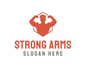 Strong Muscle Man logo design