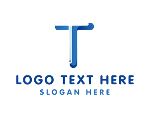 Online - Gradient Company Letter T logo design