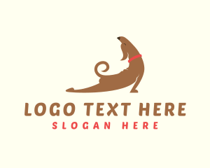 Groomer - Yoga Exercise Dog logo design