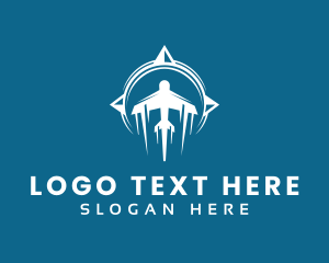 Jet Rental - Airplane Trip Navigation logo design