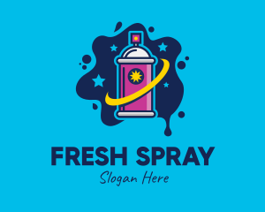 Galaxy Spray Can logo design