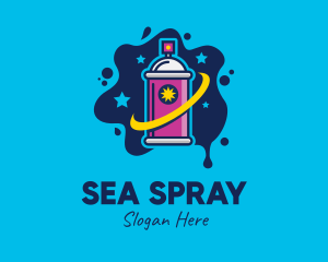 Galaxy Spray Can logo design