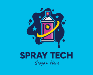 Galaxy Spray Can logo design