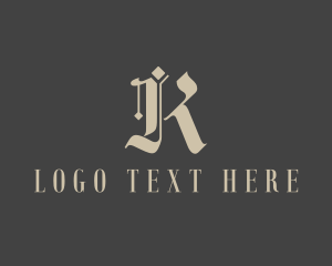 Record Label - Gothic Letter K logo design