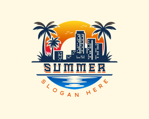 Sunset City Beach logo design