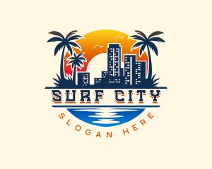 Sunset City Beach logo design