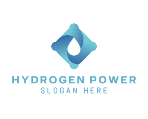 Hydrogen - Spiral Water Droplet logo design