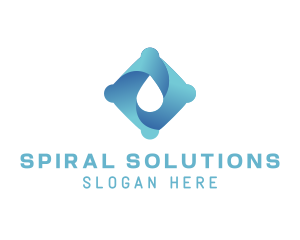 Spiral Water Droplet logo design