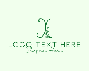 Herbal - Natural Elegant Letter X logo design