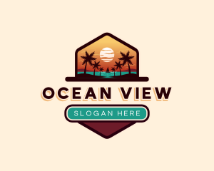 Summer Beach Sunset logo design