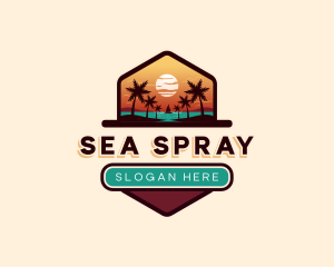 Summer Beach Sunset logo design