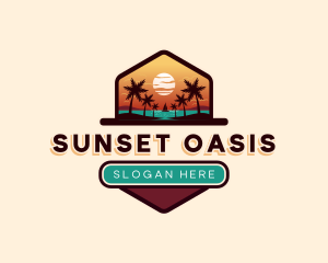 Summer Beach Sunset logo design