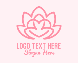 Heart - Pink Lovely Lotus logo design