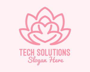 Flower Arrangement - Pink Lovely Lotus logo design