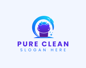 Cleaning Bucket Wash logo design