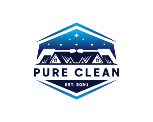 Pressure Wash Roof Cleaning logo design