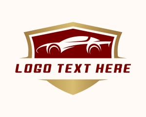 Car - Sports Car Mechanic Shield logo design