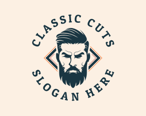 Pompadour Barber Styling logo design