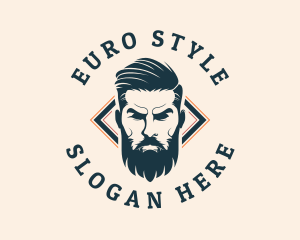 Pompadour Barber Styling logo design