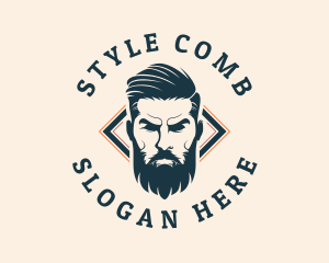 Pompadour Barber Styling logo design