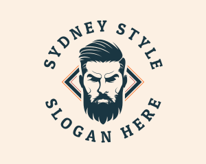 Pompadour Barber Styling logo design