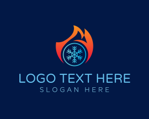 Thermostat - Fire Ice HVAC logo design