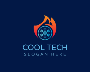 Fridge - Fire Ice HVAC logo design
