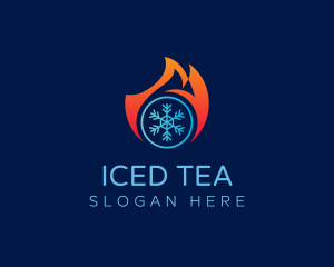 Fire Ice HVAC logo design