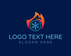 Gas Station - Fire Ice HVAC logo design