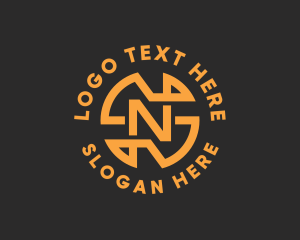 Letter N - Creative Puzzle Badge logo design