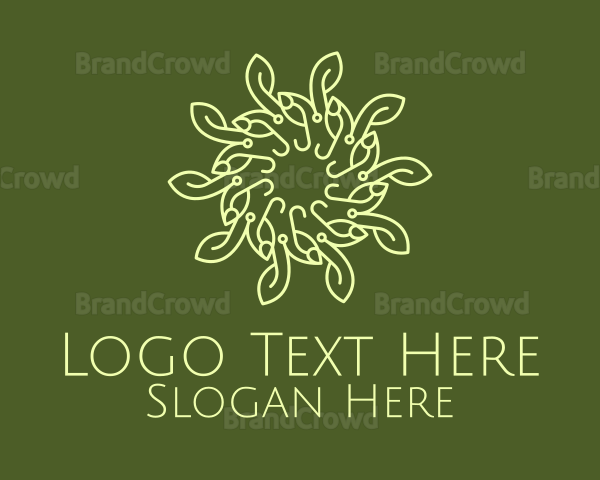 Green Wellness Vine Wreath Logo