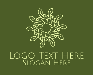 Garden - Green Wellness Vine Wreath logo design
