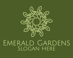 Green Wellness Vine Wreath logo design