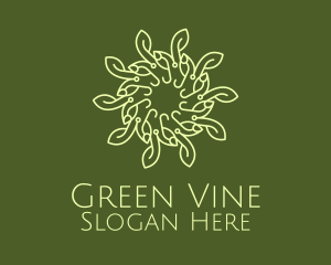 Green Wellness Vine Wreath logo design